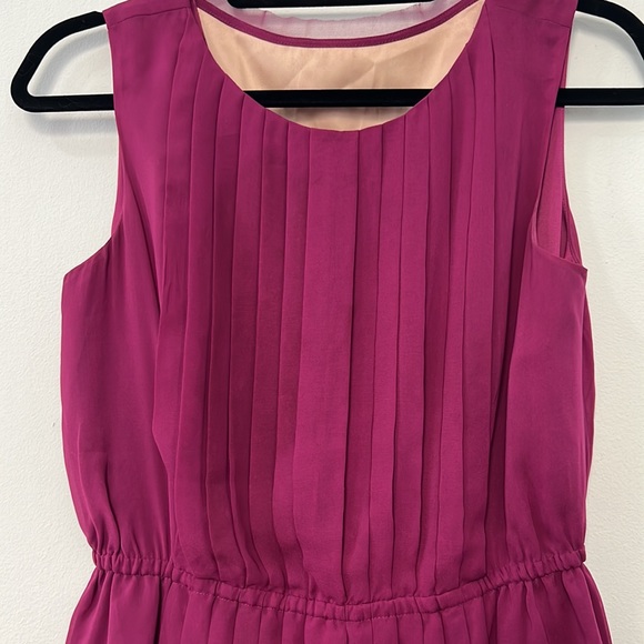 Magenta Pleated Dress, Size 4 - Picture 5 of 5